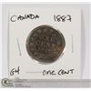 Image 1 : 1887 CANADIAN ONE CENT COIN- G4