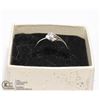 Image 1 : WHITE GOLD PLATED RING WITH CZ STONE SIZE 6, NEW,