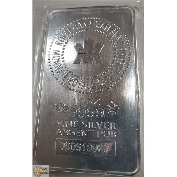 ROYAL CANADIAN 10OZ .999 FINE SILVER BAR