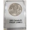 Image 1 : 1953 CANADIAN SILVER $1, PROOF CAMEO, NSS-SWL