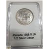 Image 1 : 1958 CANADIAN SILVER 1/2 DOLLAR, ALMOST