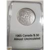 Image 1 : 1965 CANADIAN SILVER 1/2 DOLLAR, ALMOST