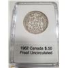 Image 1 : 1962 CANADIAN SILVER 1/2 DOLLAR, PROOF