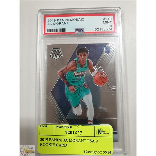 2019 PANINI JA MORANT PSA 9 ROOKIE CARD