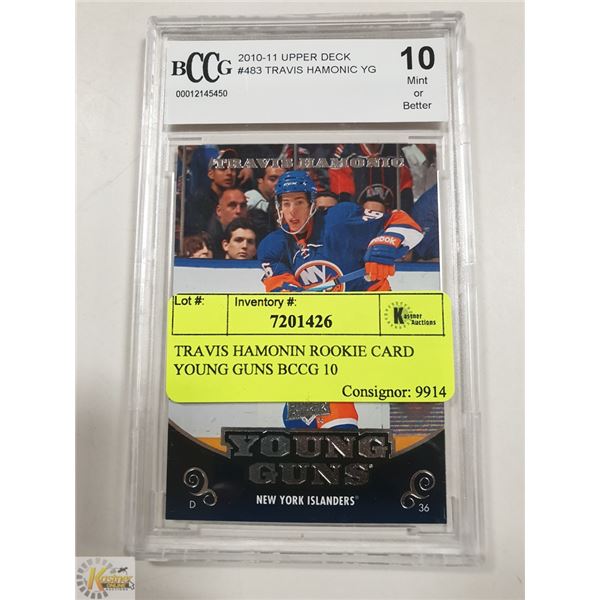 TRAVIS HAMONIN ROOKIE CARD YOUNG GUNS BCCG 10