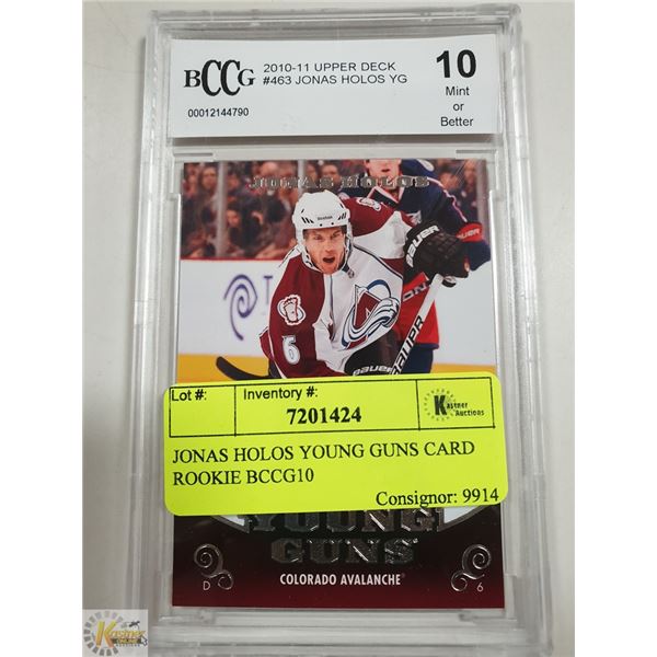 JONAS HOLOS YOUNG GUNS CARD ROOKIE BCCG10