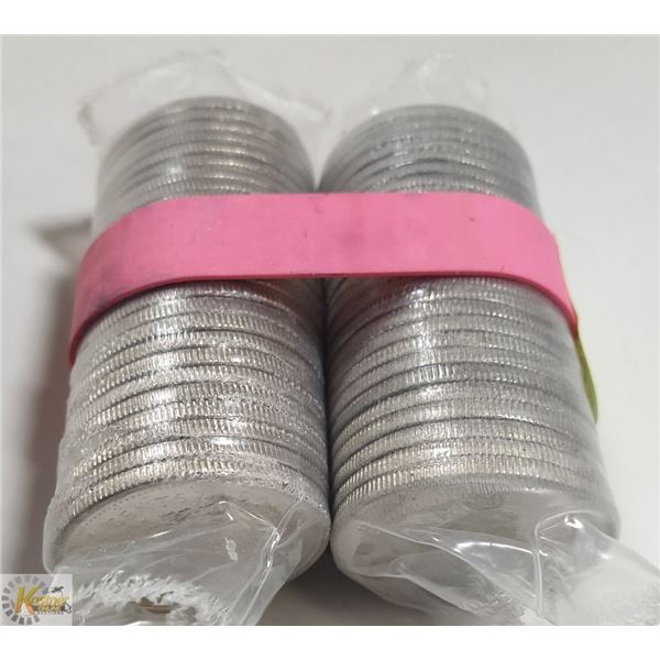 TWO UNOPENED BANK ROLLS OF CANADIAN HALF