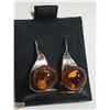Image 1 : NEW SILVER AMBER DROP EARRINGS