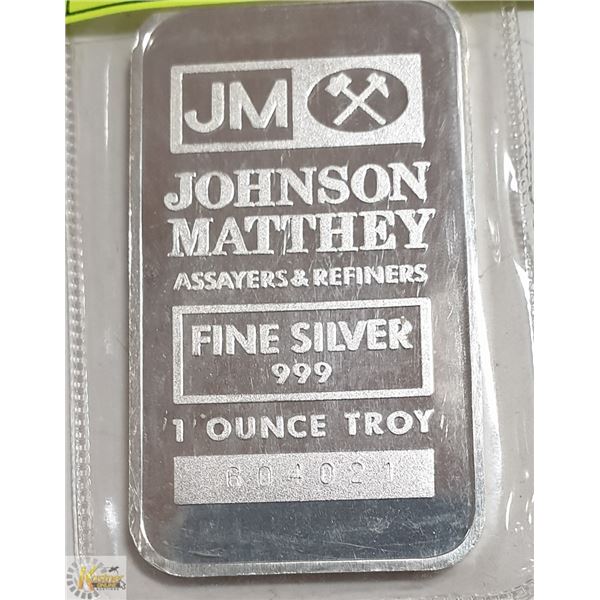JM 1 TROY OUNCE SILVER BAR