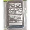 Image 1 : JM 1 TROY OUNCE SILVER BAR
