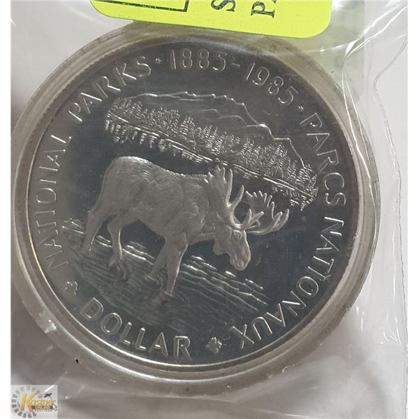 SILVER DOLLAR 1985 CANADA PARKS IN CASE CND