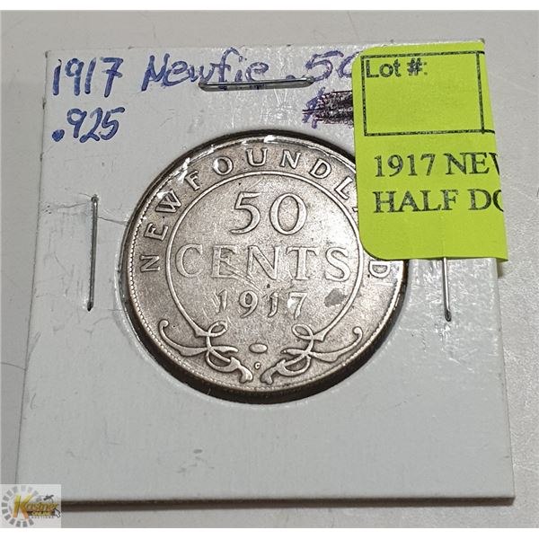 1917 NEWFOUNDLAND 50 CENT COIN HALF DOLLAR