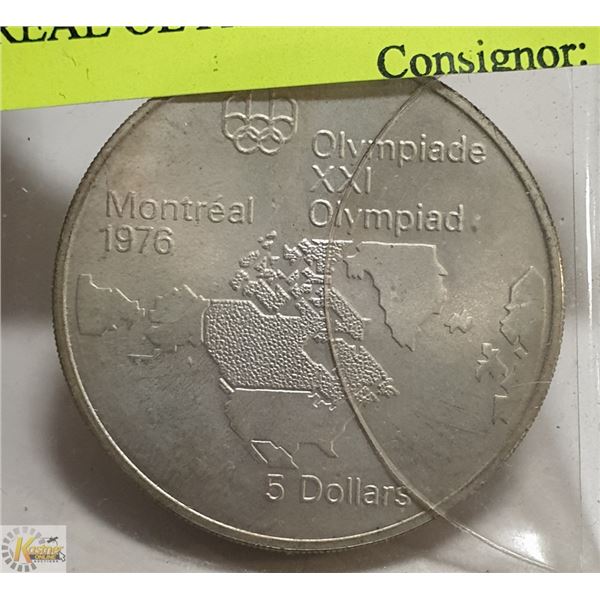 CANADIAN 1973  FIVE DOLLAR COIN MONTREAL OLYMPICS