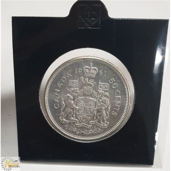 CHOICE MINT STATE 1961 SILVER CANADA 50 CENT