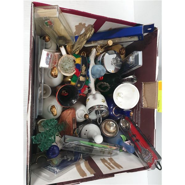 BOX OF COLLECTIBLE BELLS & SPOONS