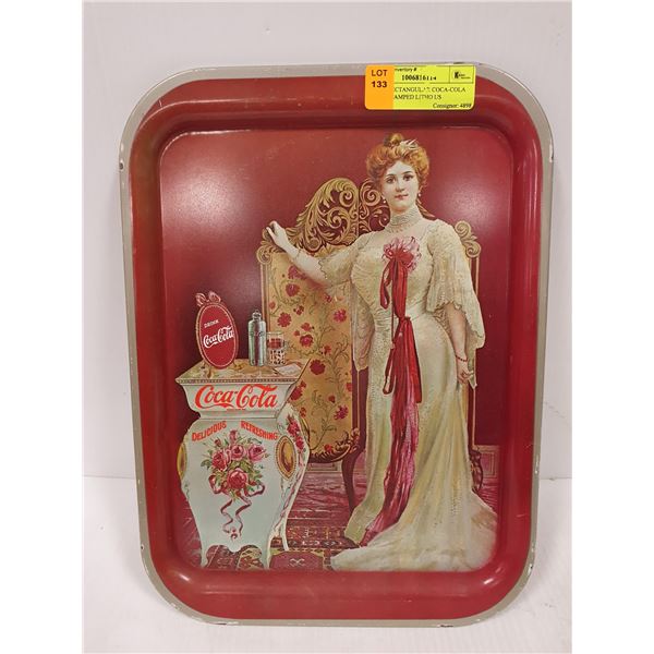 1960'S RECTANGULAR COCA-COLA TRAY STAMPED LITHO US