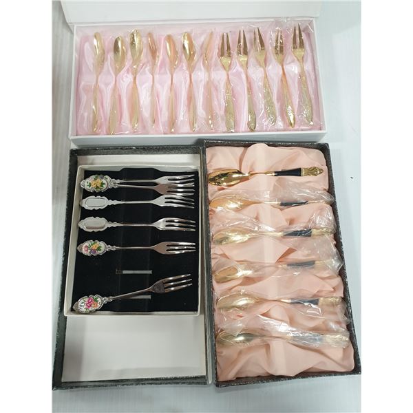 3 SETS OF COLLECTIBLE SPOONS AND FORKS