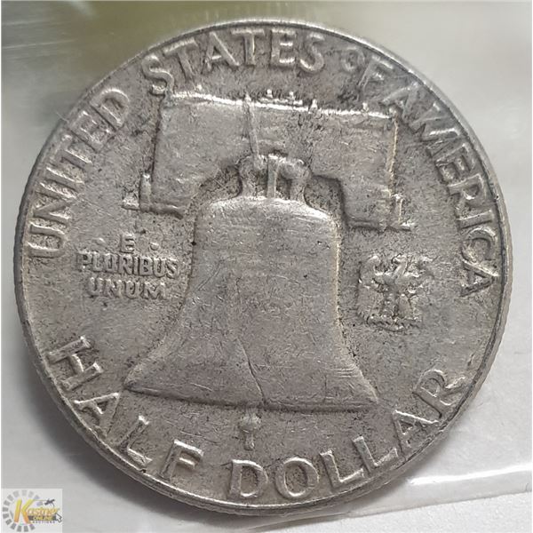 SILVER FRANKLIN 1/2 DOLLAR 1957 USA