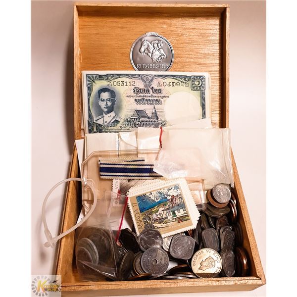 LARGE ESTATE LOT OF MIXED COINS AND TOKENS