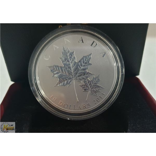 2013 FINE SILVER MAPLE LEAVES $10 COIN