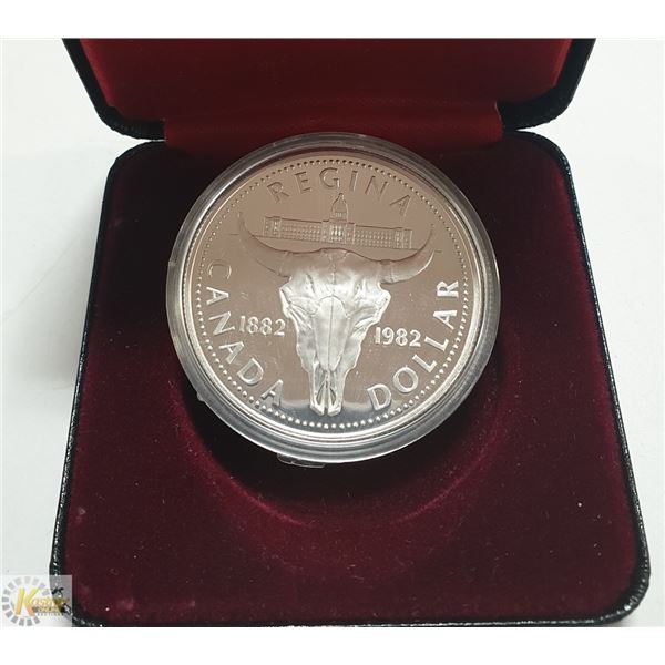 1982 REGINA CENTENNIAL PROOF SILVER DOLLAR