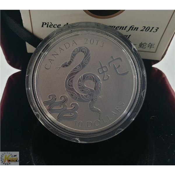 2013  FINE SILVER YEAR OF THE SNAKE $10 COIN