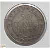 Image 1 : HIGHER GRADE 1918 NEWFOUNDLAND 50 CENT