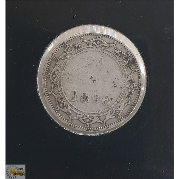 1896 VICTORIAN NEWFOUNDLAND SILVER 20 CENT