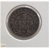 Image 1 : HIGH GRADE 1929 NEWFOUNDLAND SILVER 5 CENT