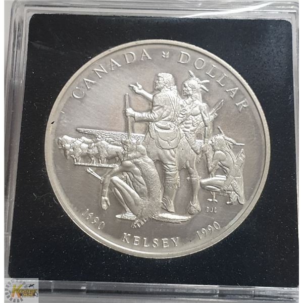 1990 KELSEY PROOF CANADA SILVER DOLLAR