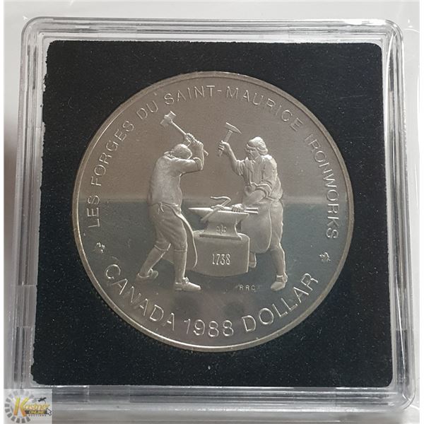 1988 IRONWORKS PROOF CANADA SILVER DOLLAR
