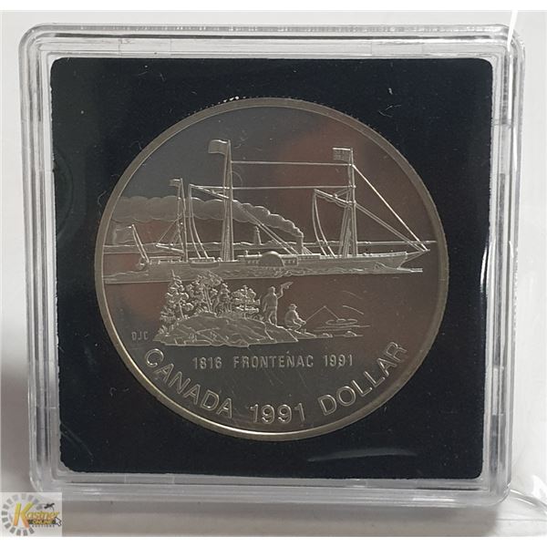 1991 FONTENAC PROOF CANADA SILVER DOLLAR