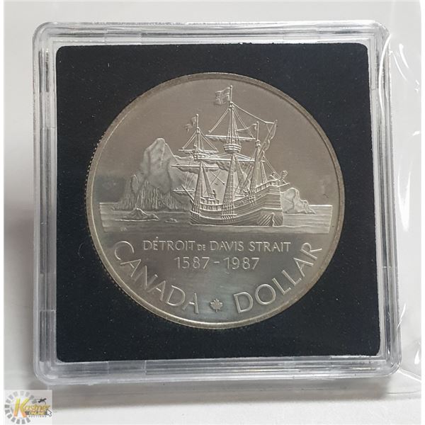 1987 DAVIS STRAIT PROOF CANADA SILVER DOLLAR