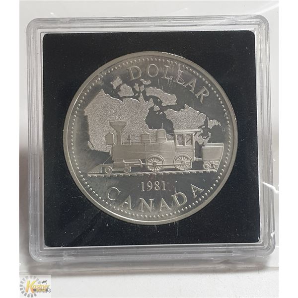 1981 SILVER PROOF TRAIN CANADA DOLLAR