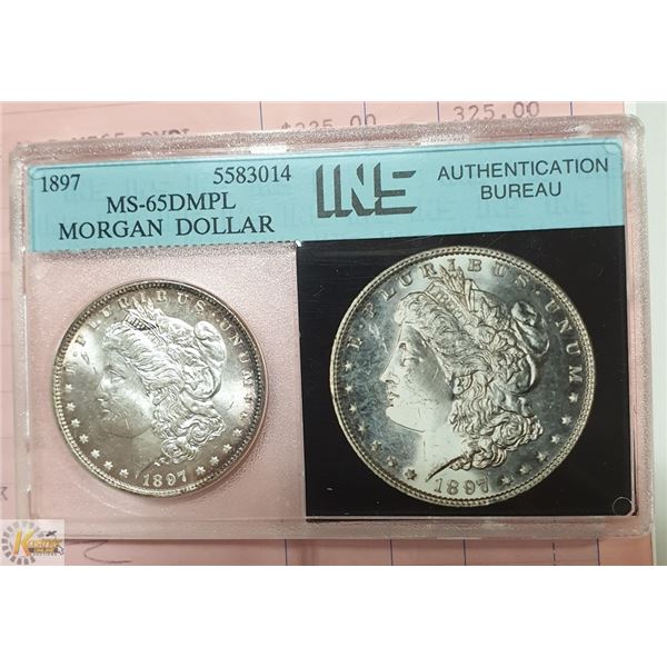 SUPERB MINT STATE 1897 USA SILVER MORGAN DOLLAR