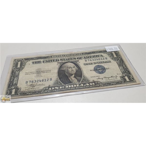 1935 USA SILVER CERTIFICATE WITH ALIGNMENT BARS