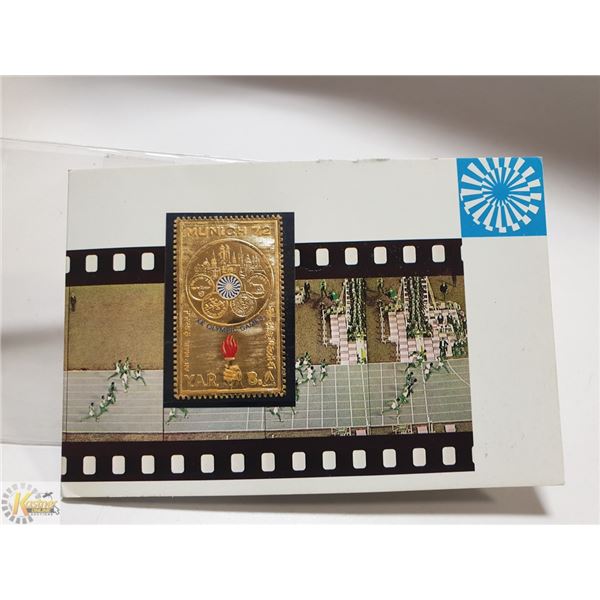 1972 MUNICH OLYMPICS .999 GOLD STAMP .6G