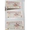Image 1 : LOT OF 3 1986 ISSUE $2 BANKNOTES. HIGHER GRADE