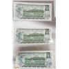 Image 2 : 3 SEQUENTIAL 1973 CANADA $1 BILLS