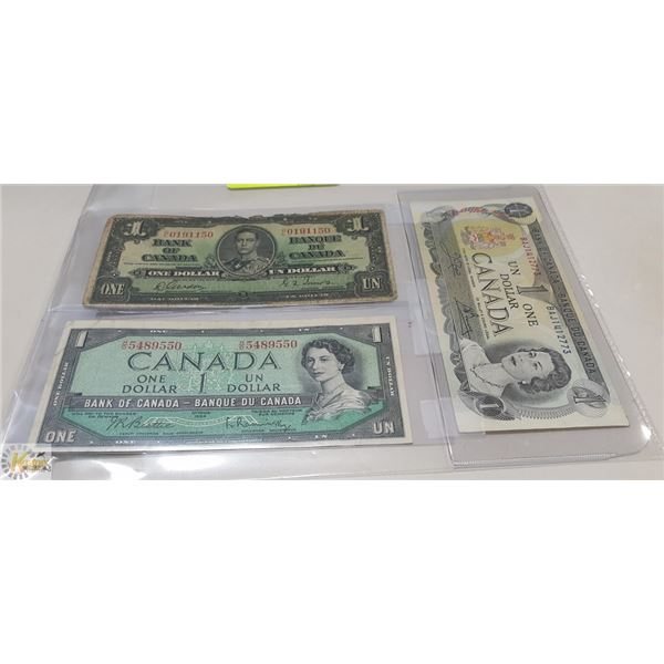 ASSORTED CANADIAN $1 BILLS