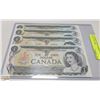 Image 1 : 4 CONSECUTIVE NUMBER DOLLAR BILLS 1973 CND