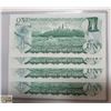 Image 2 : 4 CONSECUTIVE NUMBER DOLLAR BILLS 1973 CND