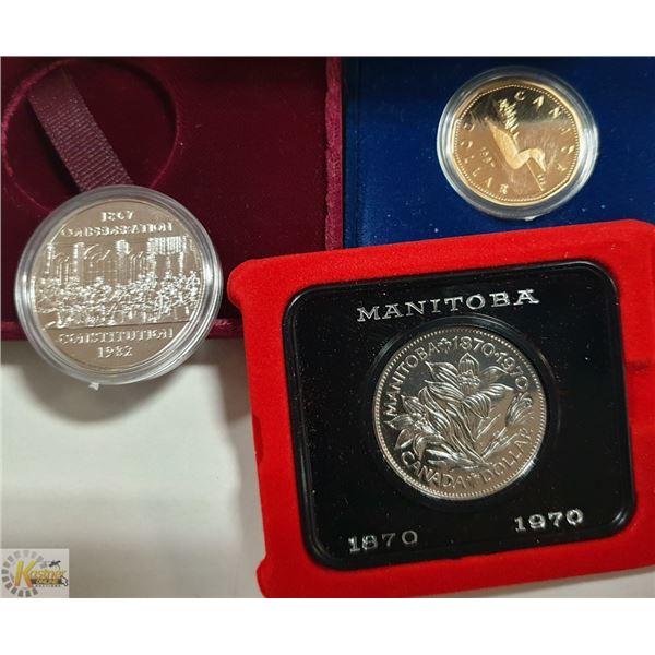 CANADIAN $1.'S, 1975, 1987, 1982, ALL PROOF PRESEN