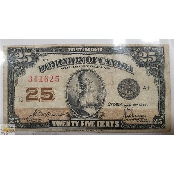 1923 25C SHINPLASTER MCCAVOUR #DC-24C