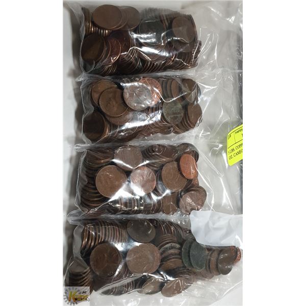 5 LBS. COPPER + 3 PCS. .999 PURE 1 OZ. CAMEO