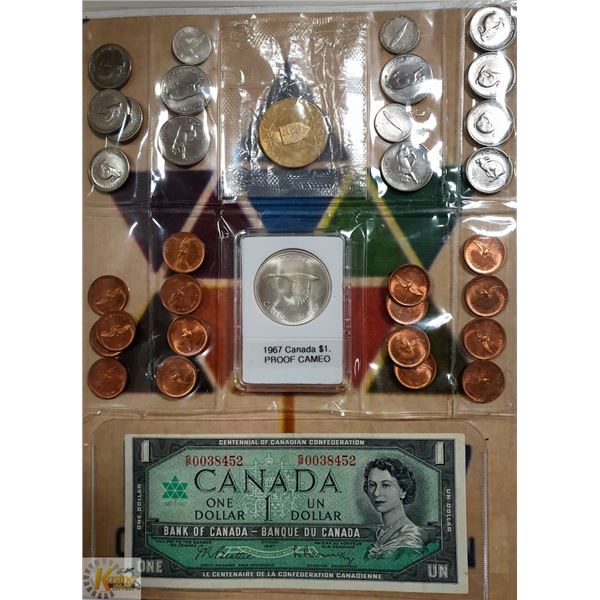 1967 COIN COLLECTION, OVER $3.00 IN CENTENNIAL