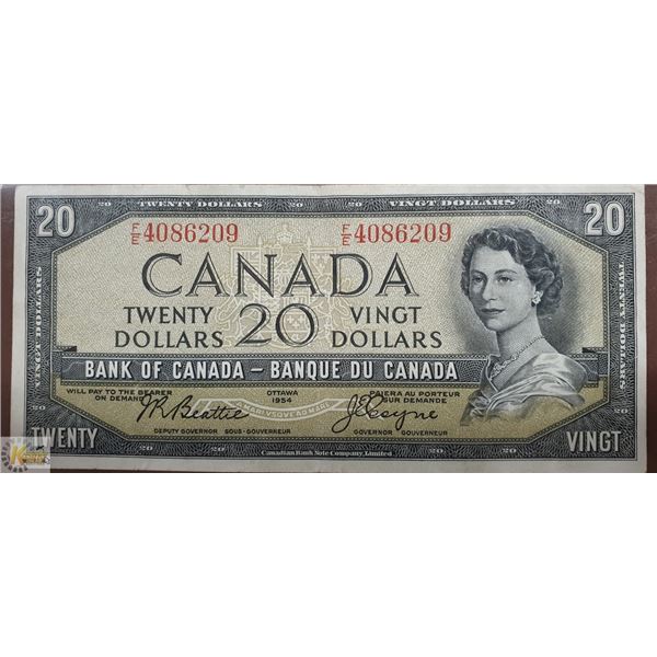 1954 CANADIAN $20 BEATTIE-COYNE F/E BC41A
