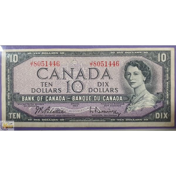1954 CANADIAN $10 BEATTIE-RASMINSY J/T BC-40B