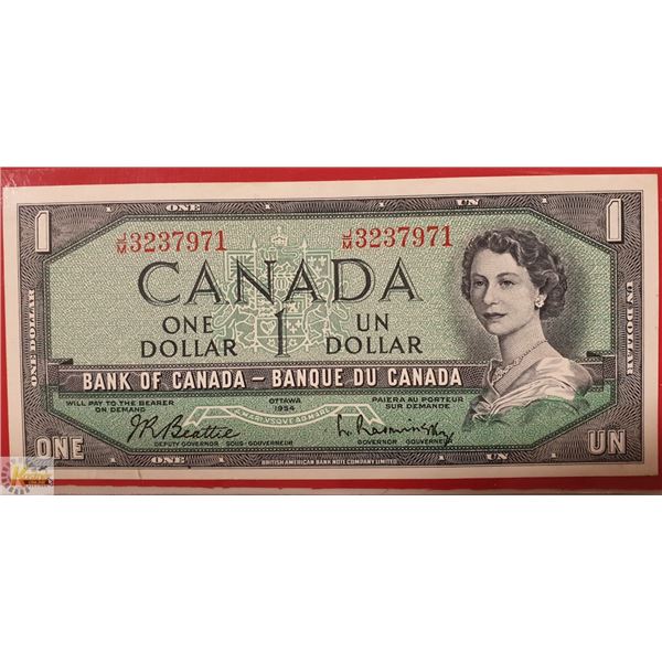 1954 CANADIAN $1 BEATTIE J/M BC-37B-I