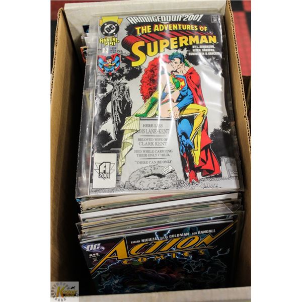 BOX OF SUPERMAN AND SUPERBOY COMICS